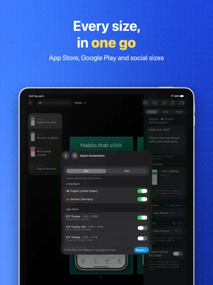 iPad screenshot 5: Every size, in one go
